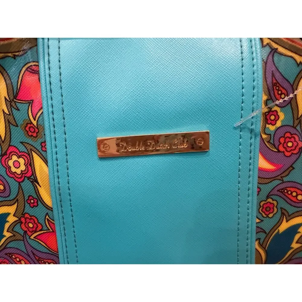 Double Dutch Club blue paisley carry-on flight travel bag-vintage inspired boho